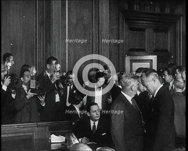 Bruno Richard Hauptmann Entering a Court Room for a Bail Hearing in Connection With the..., 1930s. Creator: British Pathe Ltd.