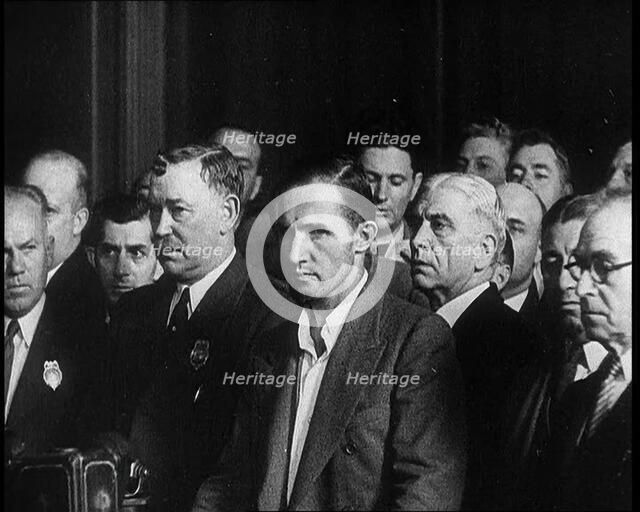 Bruno Richard Hauptmann Entering a Court Room for a Bail Hearing in Connection With the..., 1930s. Creator: British Pathe Ltd.