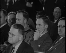 Bruno Richard Hauptmann in a Courtroom During His Trial in the Lindbergh's Kidnapping Case, 1930s. Creator: British Pathe Ltd