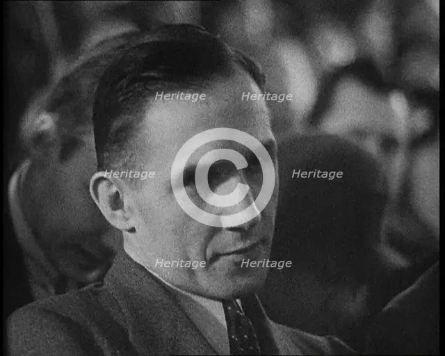 Bruno Richard Hauptmann in a Courtroom During His Trial in the Lindbergh's Kidnapping Case, 1930s. Creator: British Pathe Ltd.