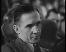 Bruno Richard Hauptmann in a Courtroom During His Trial in the Lindbergh's Kidnapping Case, 1930s. Creator: British Pathe Ltd