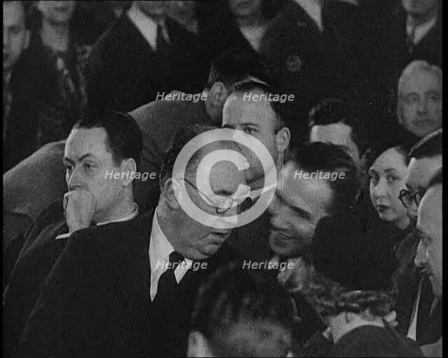 Bruno Richard Hauptmann Speaking To Attorney Edward J. Reilly During His Trial in the Lind..., 1930s Creator: British Pathe Ltd.