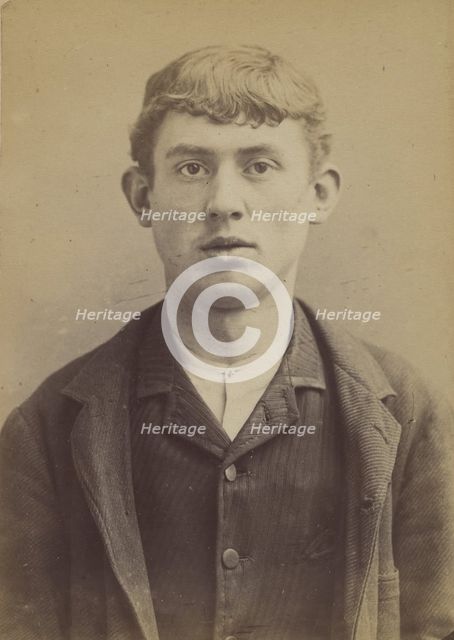 Brunet. Felix. 21 ans, né le 21/2/73 à Paris XVe. Peintre en voiture. Anarchiste. 7/7/94., 1894. Creator: Alphonse Bertillon.