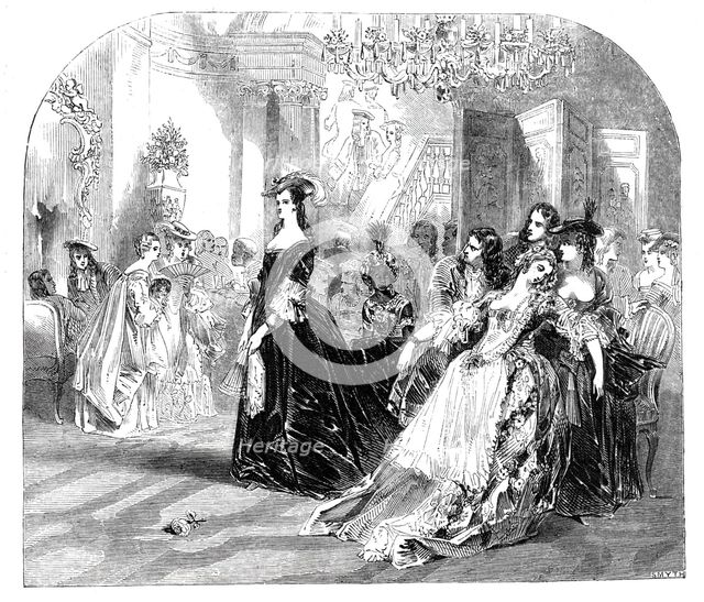 Brunetta and Phillis, a scene from The Spectator, painted by John Gilbert, 1844. Creator: Unknown.