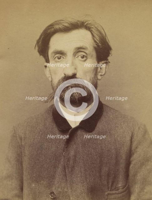 Bruneau. Amédé, Jean Baptiste. 46 ans, né à Châteauroux (Indre). Cordonnier. Anarchiste. 2..., 1894. Creator: Alphonse Bertillon.