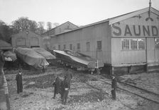 Brunhilde on slip ready for launching. Creator: Kirk & Sons of Cowes