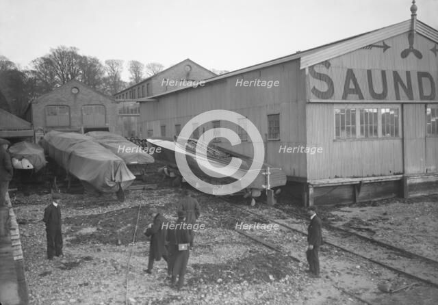 'Brunhilde' on slip ready for launching. Creator: Kirk & Sons of Cowes.