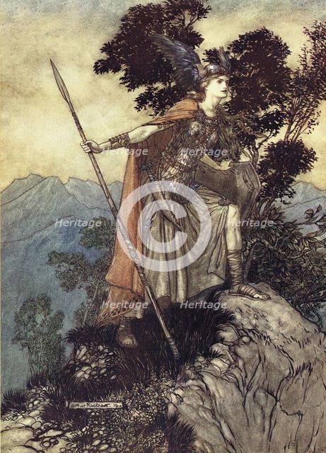 Brunhilde. Illustration for The Rhinegold and The Valkyrie by Richard Wagner, 1910. Artist: Rackham, Arthur (1867-1939)