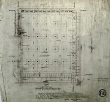 Brunswick Balke Collender Company Factory Building, Chicago, Illinois, Foundation Plan..., 1891. Creator: Adler & Sullivan
