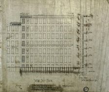 Brunswick Balke Collender Company Factory Building, Chicago, Illinois, Elevation and Section, 1891. Creator: Adler & Sullivan