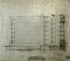 Brunswick Balke Collender Company Factory Building, Chicago, Illinois, Elevation and Section, 1891. Creator: Adler & Sullivan