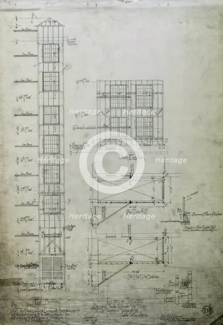 Brunswick Balke Collender Company Factory Building, Chicago, Illinois, Multiple Views, 1891. Creator: Adler & Sullivan.