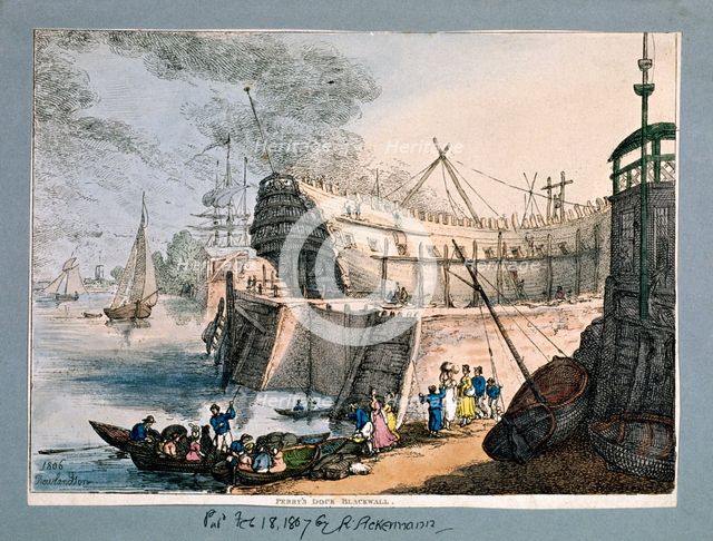 Brunswick Dock, Blackwall, London, 1806. Artist: Thomas Rowlandson