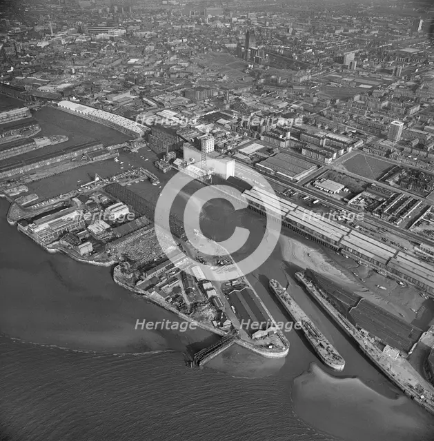 Brunswick Dock, Liverpool, Merseyside, 1980. Artist: Aerofilms.