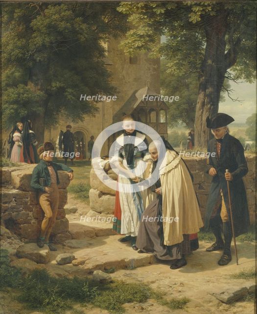 Brunswick Peasants Going to a Church, 1855. Creator: Meyerheim, Friedrich Eduard (1808-1879).