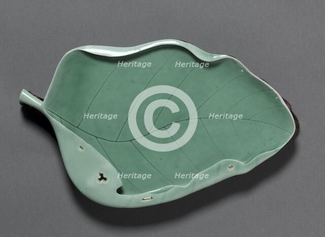 Brush Washer in Shape of a Lotus Leaf, 1723-35. Creator: Unknown.