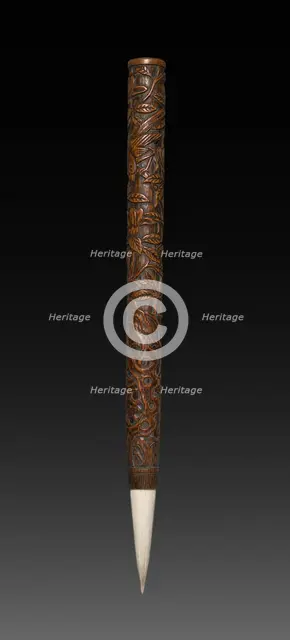 Brush with Carved Designs, 1573-1619. Creator: Unknown.