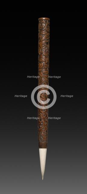 Brush with Carved Designs, 1573-1619. Creator: Unknown.