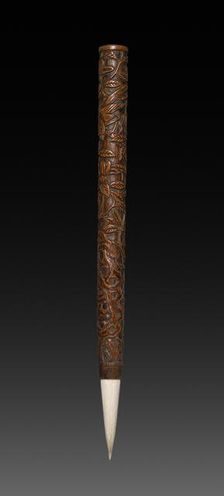 Brush with Carved Designs, 1573-1619. Creator: Unknown