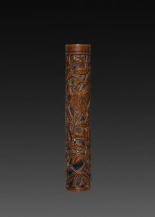 Brush with Carved Designs (brush cap), 1573-1619. Creator: Unknown