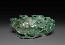 Brushwasher in Shape of Lotus Leaf, 19th Century. Creator: Unknown