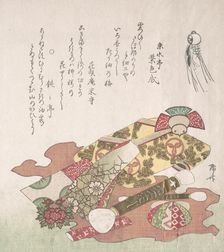 Brushes and Paper Ornaments, 19th century., 19th century. Creator: Shinsai