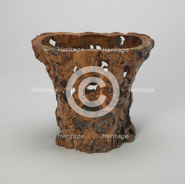 Brushpot (bitong), Qing dynasty (1644-1911), 18th century. Creator: Unknown.