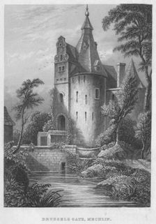 Brussels Gate, Mechlen 1850. Artist: Shury & Son