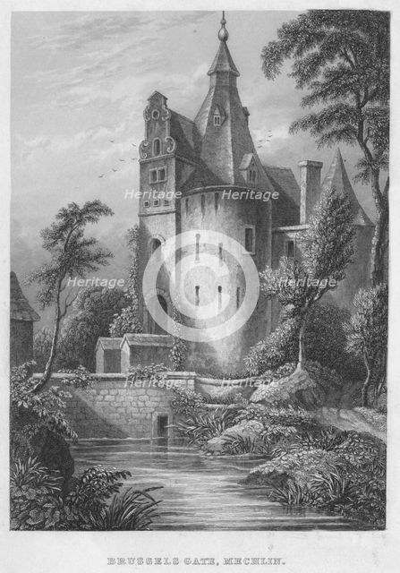 'Brussels Gate, Mechlen', 1850. Artist: Shury & Son.
