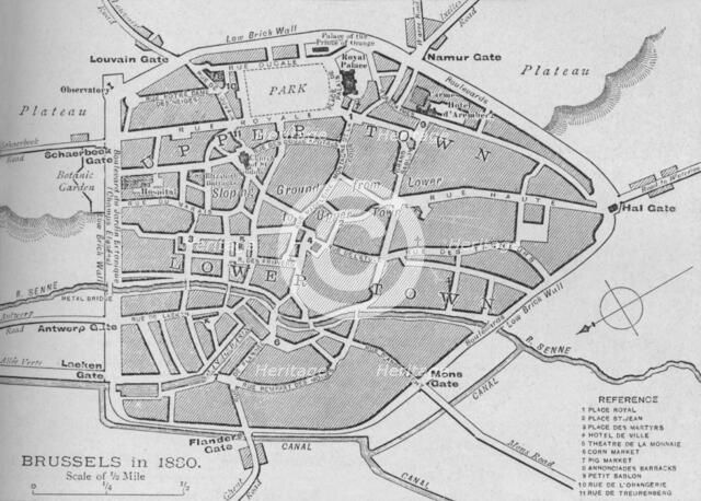 'Brussels in 1830 - Plan', 1902. Artist: Unknown.