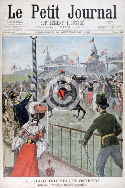 Brussels to Ostend horse race, 1902. Artist: Unknown
