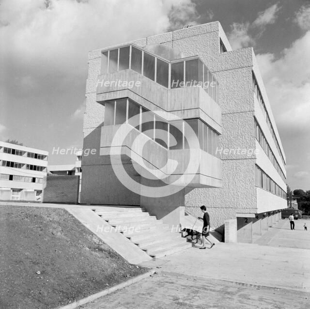 Brutalist block of flats on Field End Road, Hillingdon, London, 1968-1975. Artist: John Gay.
