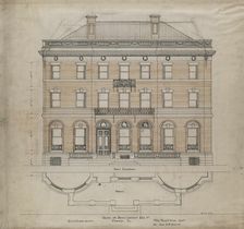 Bryan Lathrop House, Chicago, Illinois, Front Elevation and Terrace Plan, 1892. Creator: McKim, Mead and White