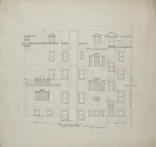Bryan Lathrop House, Chicago, Illinois, Rear Elevation, c. 1892. Creator: McKim, Mead and White