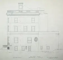 Bryan Lathrop House, Chicago, Illinois, Side Elevation, c. 1892. Creator: McKim, Mead and White