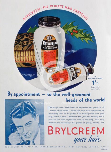 Brylcreem advert, 1938. Artist: Unknown