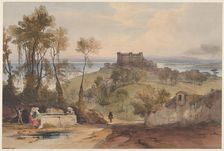 Bracciano (Views of Rome and Its Environs, plate 2), 1841. Creator: Edward Lear