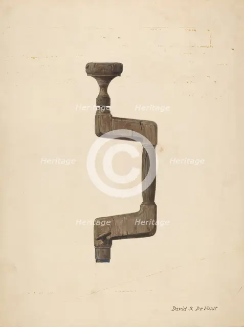Brace - For Drilling, c. 1940. Creator: David S De Vault.