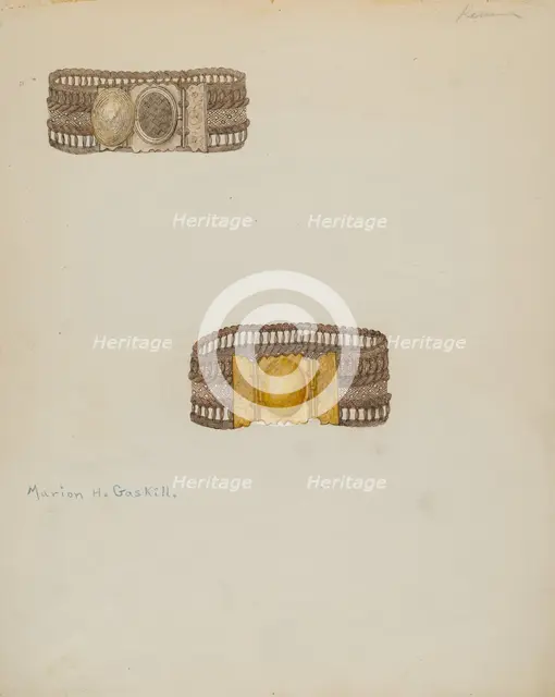 Bracelet, 1935/1942. Creator: Marion Gaskill.