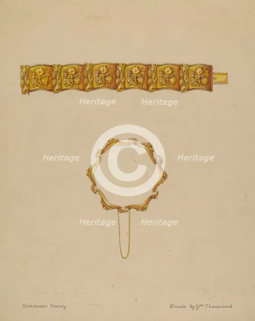 Bracelet, c. 1936. Creator: William P. Shearwood.