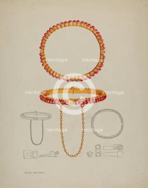 Bracelet, c. 1937. Creator: Tulita Westfall.