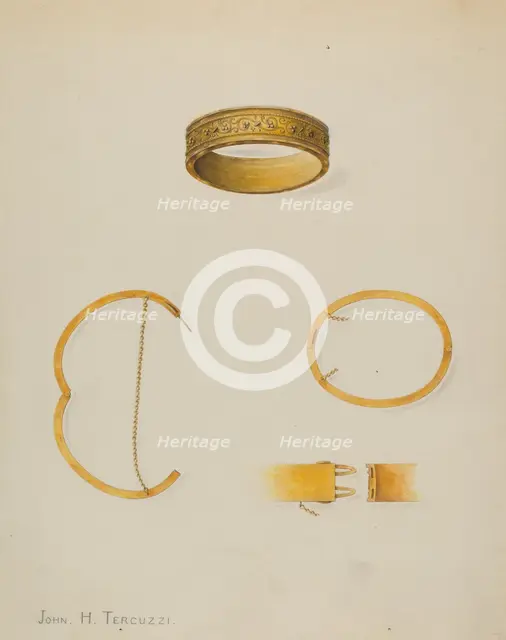Bracelet, c. 1938. Creator: John H. Tercuzzi.