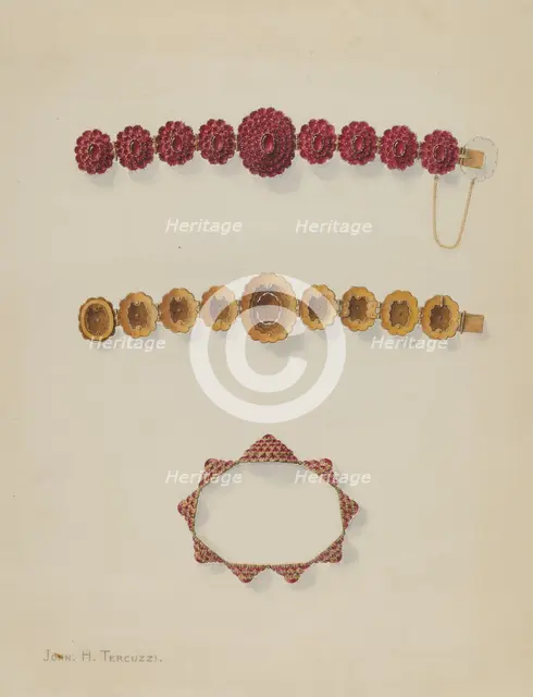 Bracelet, c. 1938. Creator: John H. Tercuzzi.