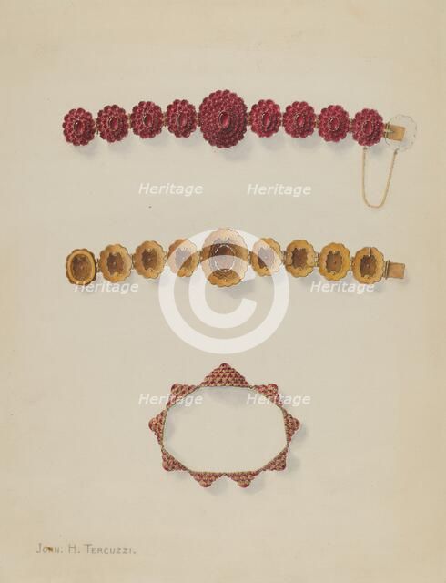 Bracelet, c. 1938. Creator: John H. Tercuzzi.