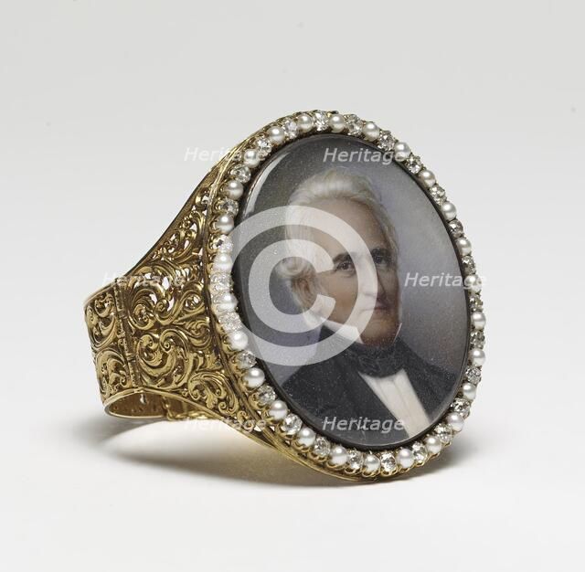 Bracelet-set portrait miniature, 1840-1849. Creator: Unknown.