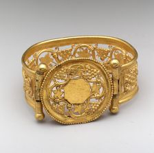 Bracelet with Grapevine Pattern, Byzantine, late 6th-early 7th century. Creator: Unknown