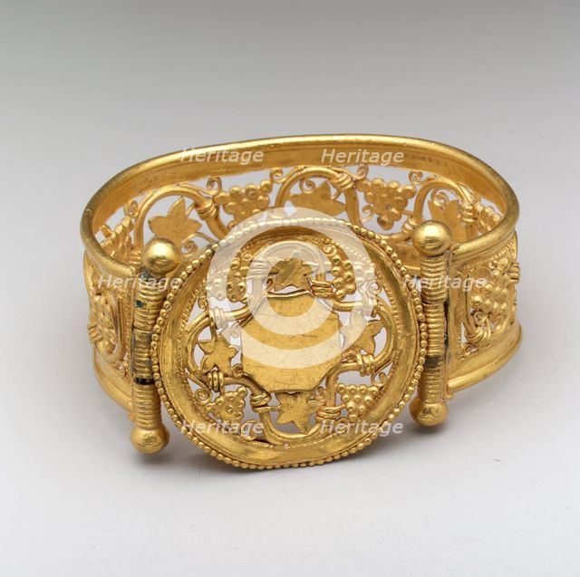Bracelet with Grapevine Pattern, Byzantine, late 6th-early 7th century. Creator: Unknown.