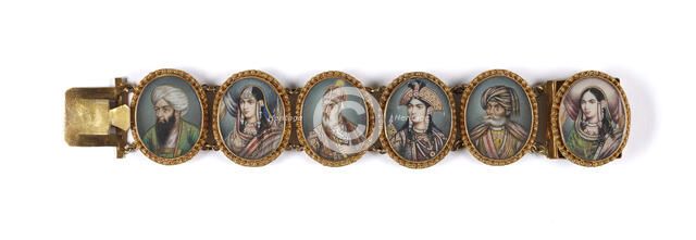 Bracelet with Portrait Miniatures, 1860-1870. Creator: Unknown.