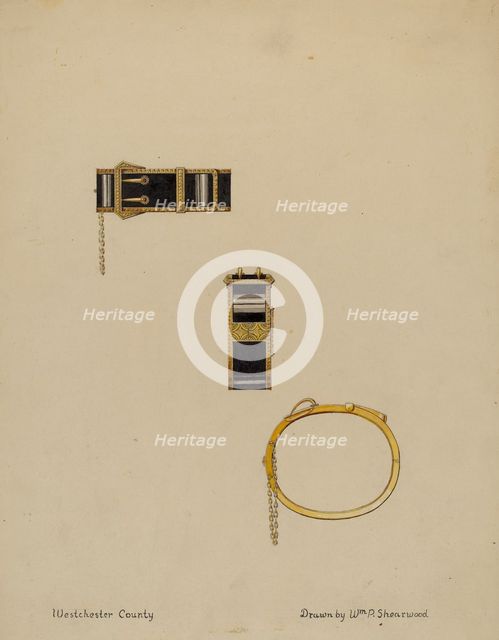 Bracelets, c. 1936. Creator: William P. Shearwood.