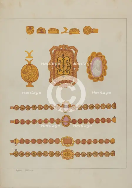 Bracelets, c. 1937. Creator: Tulita Westfall.